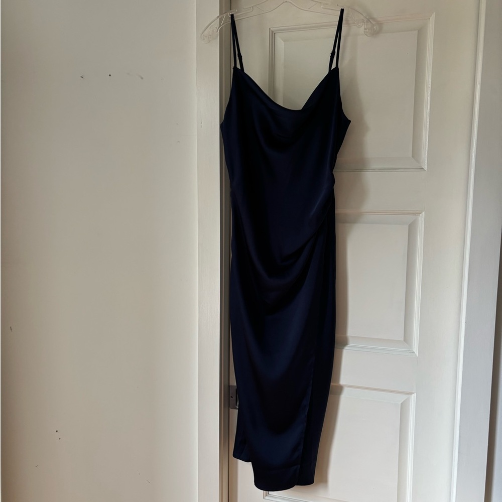 Elegant Navy Blue Slip Dress